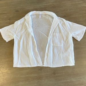 Women's 100% Cotton Gauze Short Sleeve Notch Collar Top - Stars Above